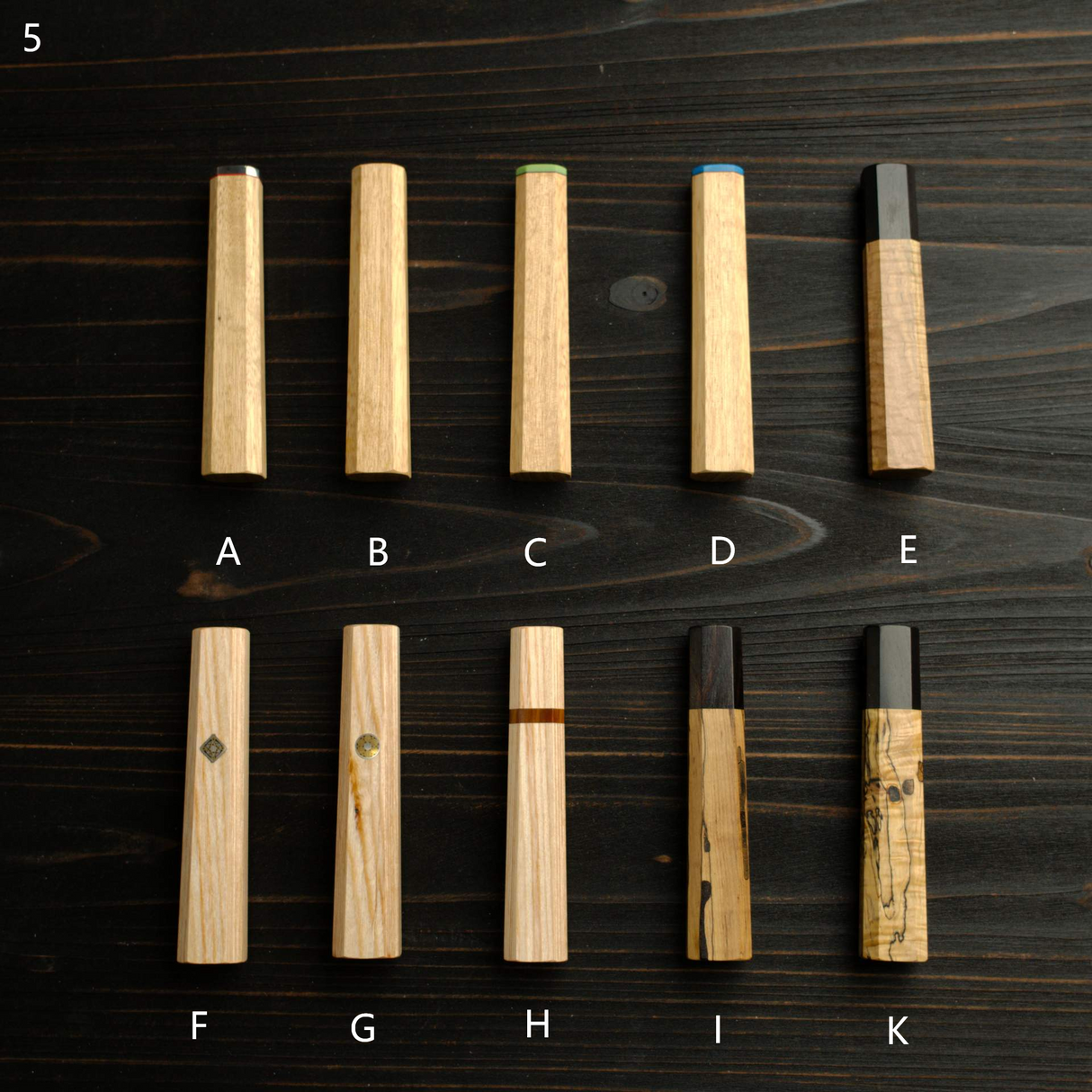 K&S Sample Sale: Octagonal Light Scheme Wood Handle for Gyuto 210mm