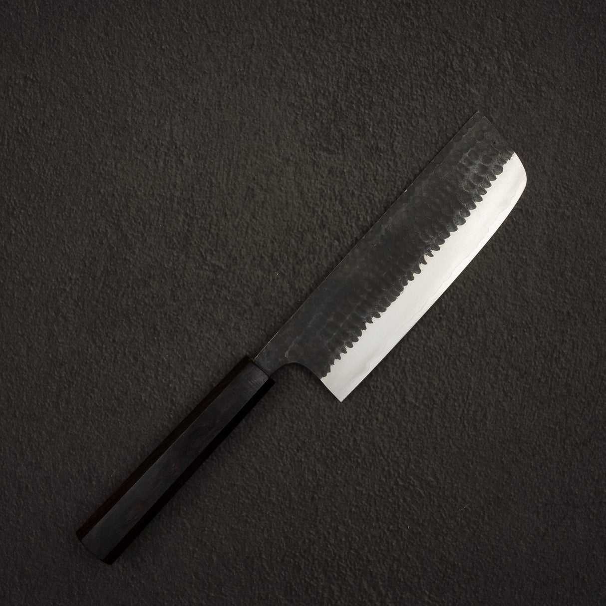 安立青紙超級槌目黑打菜刀165mm 黑檀柄