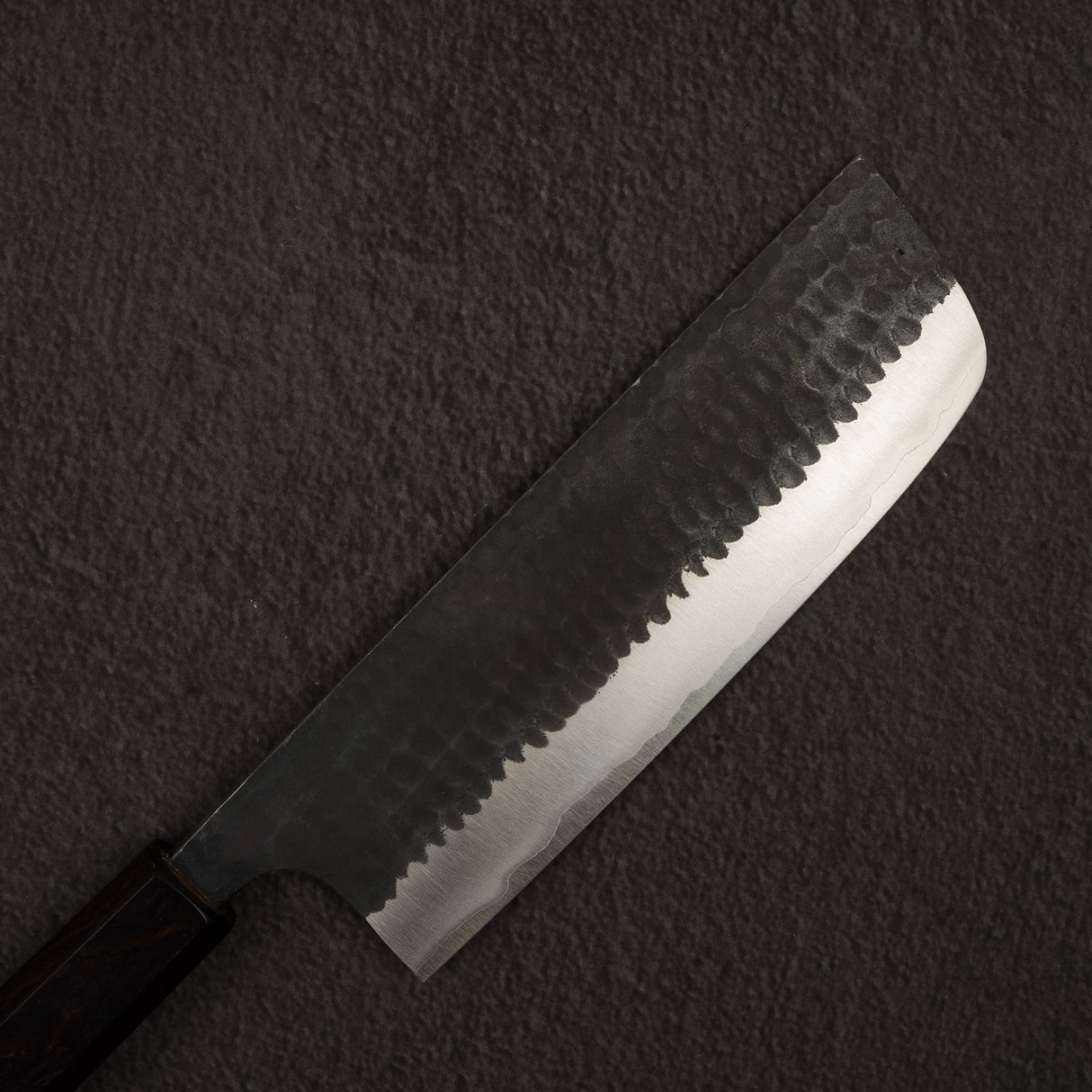 安立青紙超級槌目黑打菜刀165mm 黑檀柄