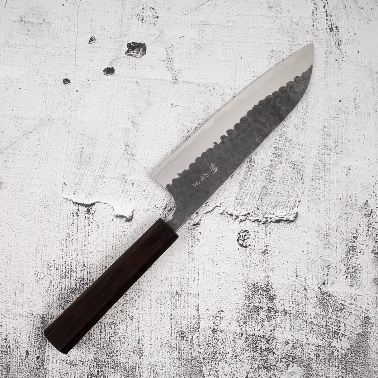 安立青紙超級槌目黑打三德刀 175mm 烏木握把