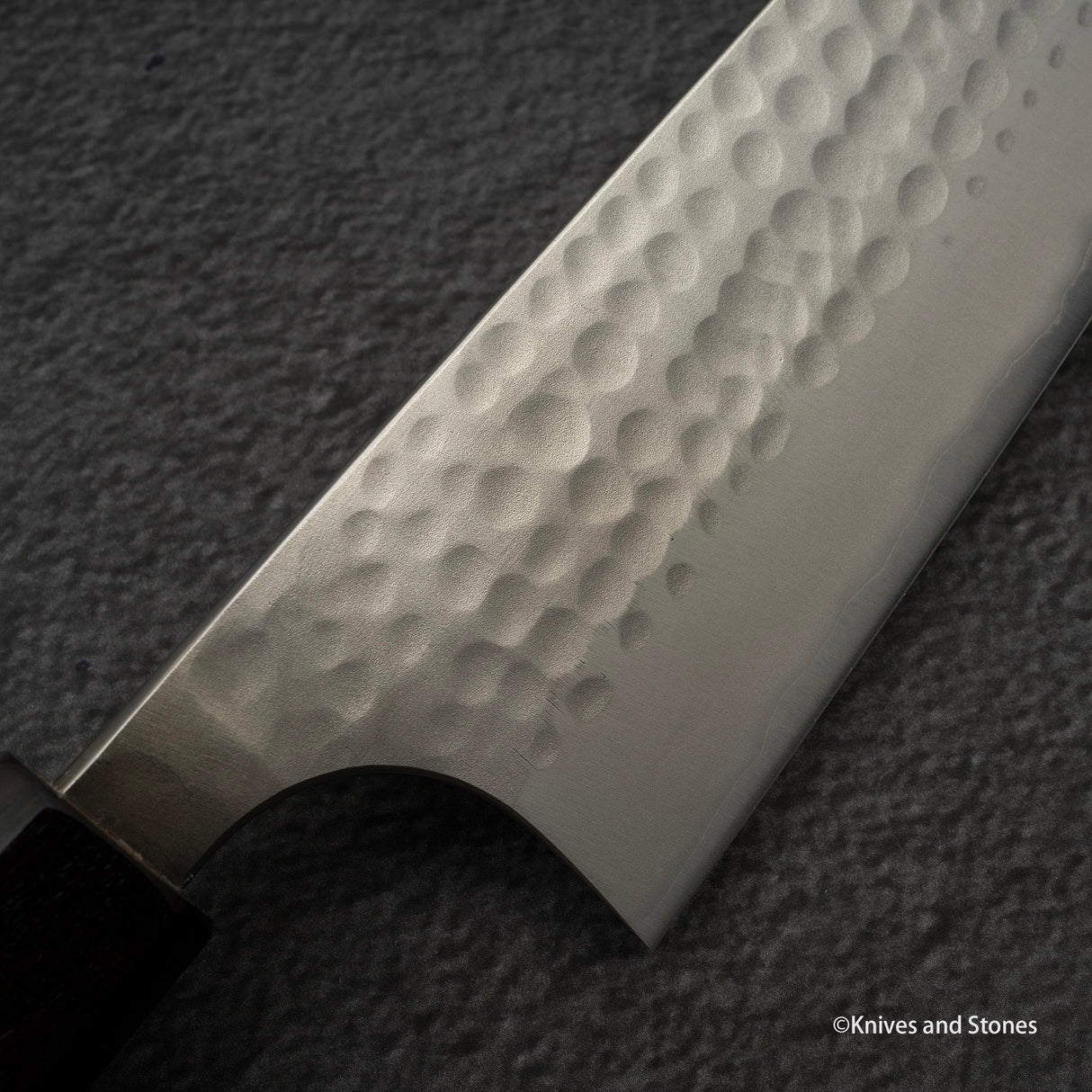 安立勝重 青紙二號槌目不鏽鋼夾層文化刀175mm 黑檀柄