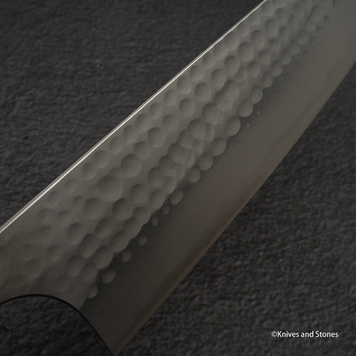 安立勝重 青紙二號槌目不鏽鋼夾層文化刀175mm 黑檀柄