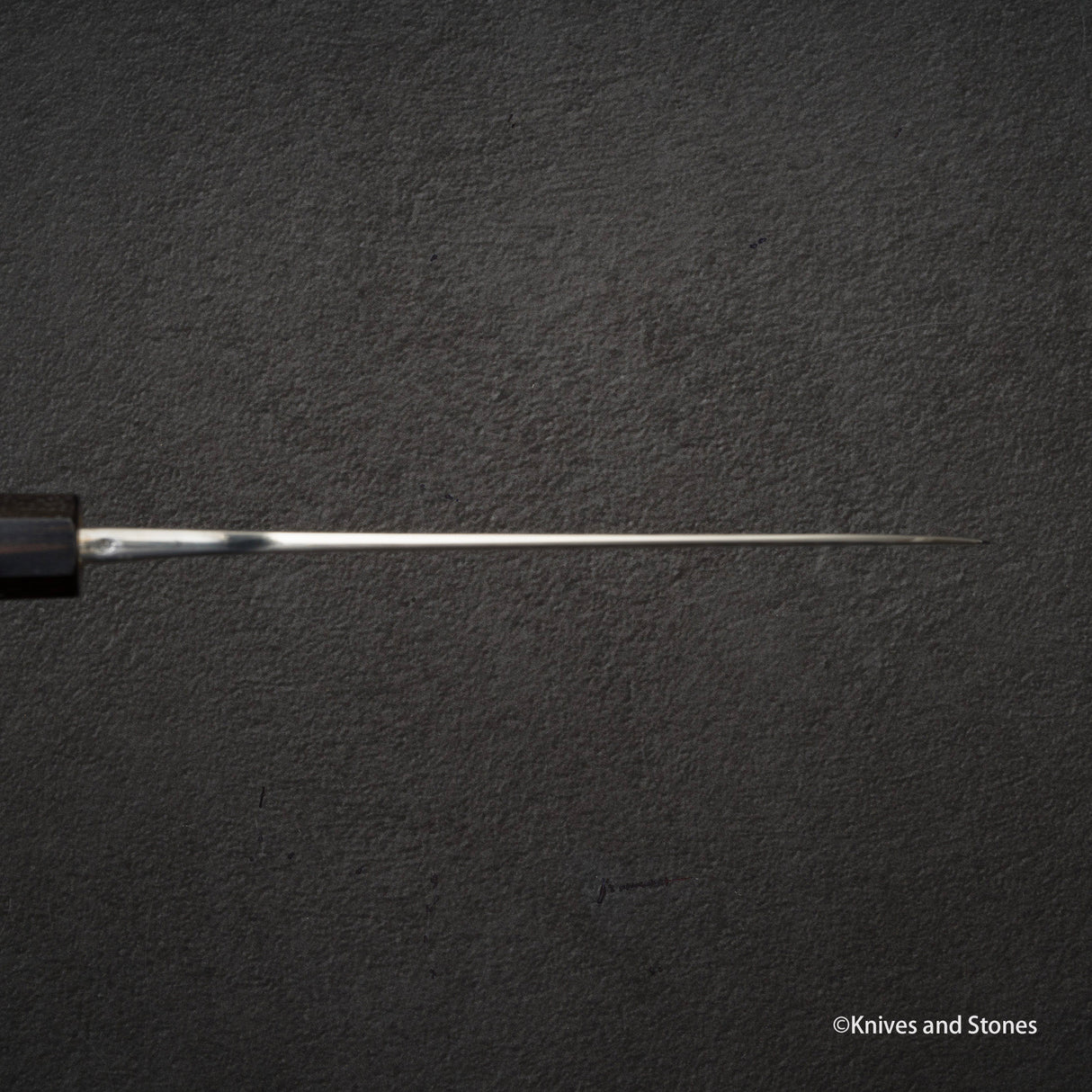 安立勝重 青紙二號槌目不鏽鋼夾層三德刀170mm 黑檀柄