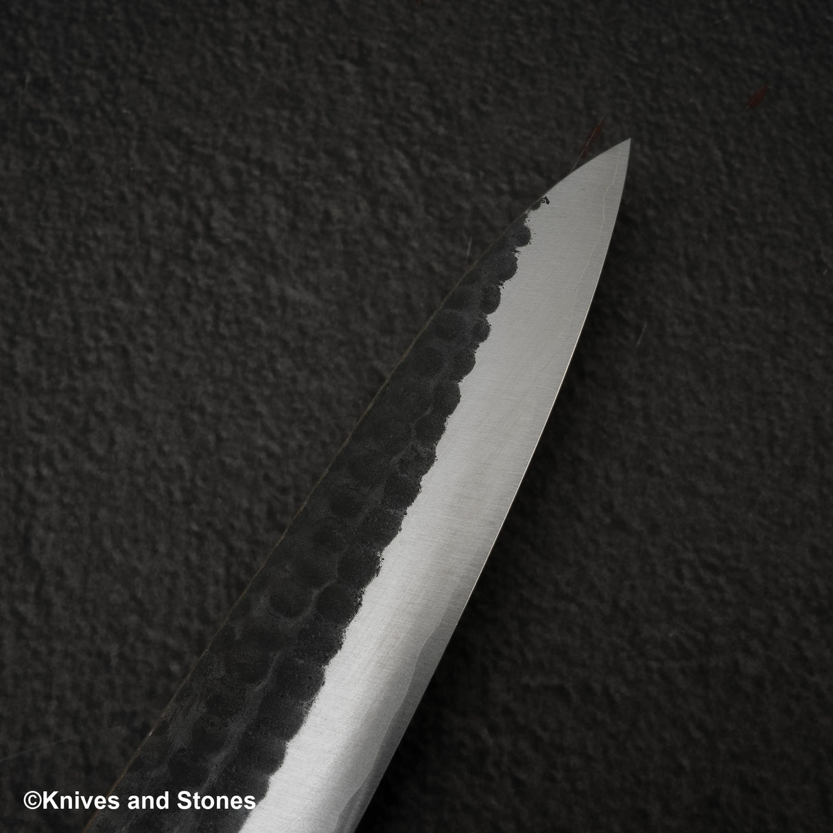 安立青紙超級槌目黑打小刀 120mm 不鏽鋼夾層