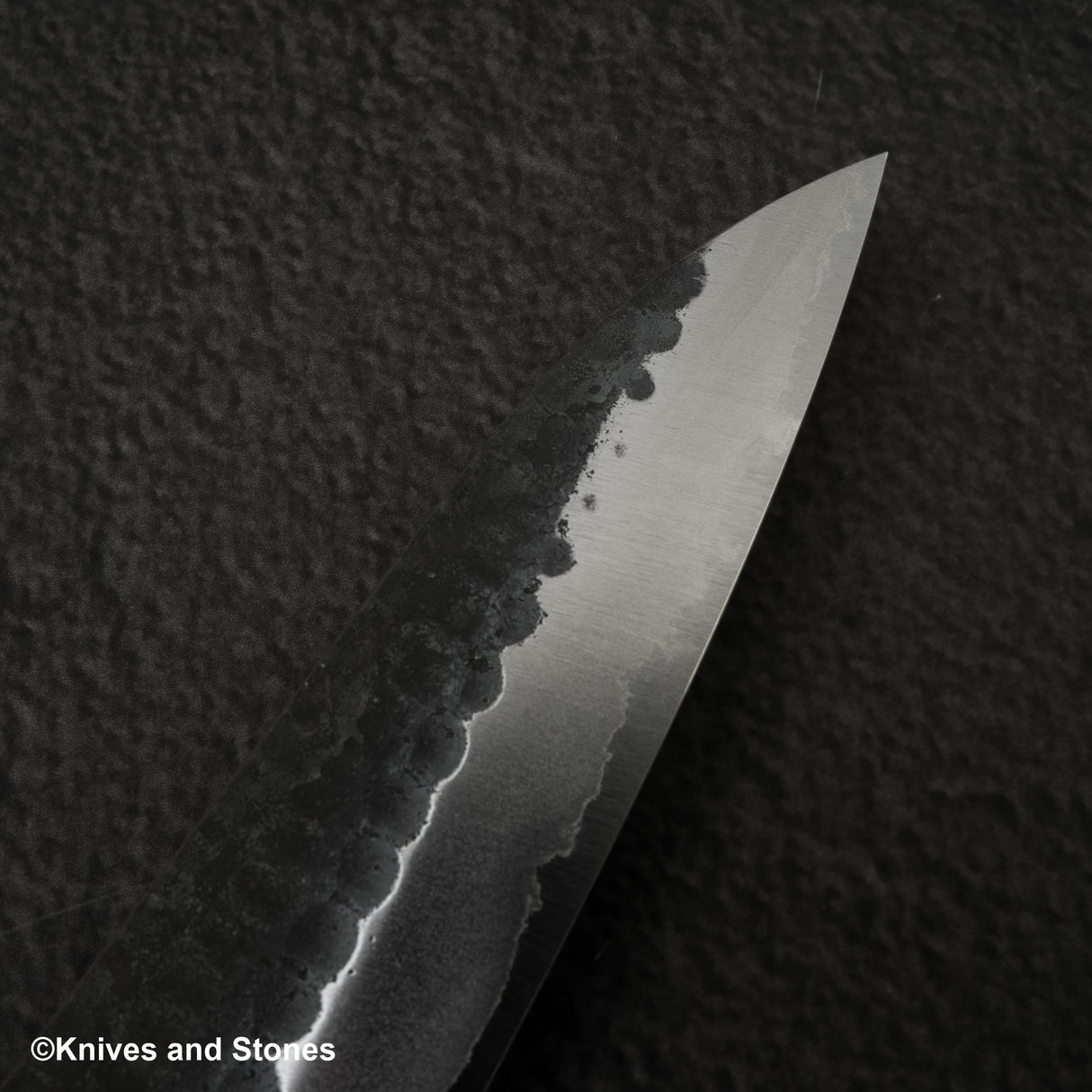 安立青紙超級槌目黑打小刀150mm不鏽鋼夾層