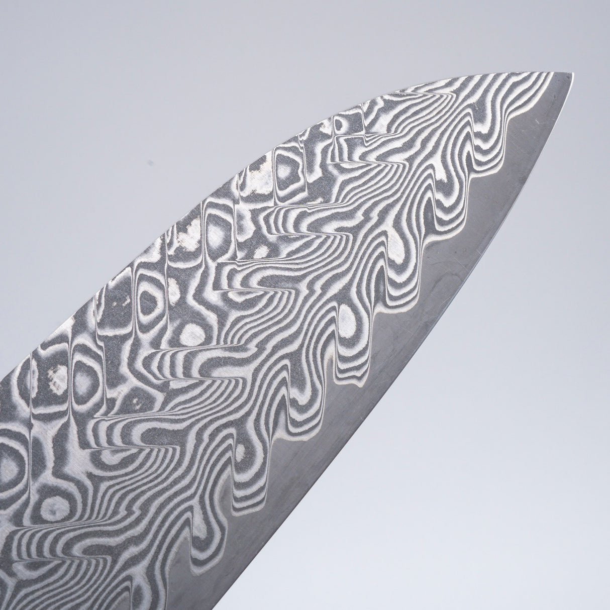 Yoshimi Kato SG2 Etched Black Damascus Santoku 175mm Western Handle
