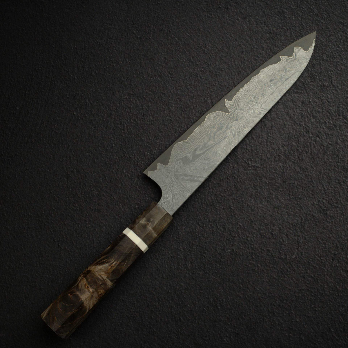 Hatsukokoro x Nigara VG XEOS Kurozome Damascus Gyuto 240mm w/ Saya