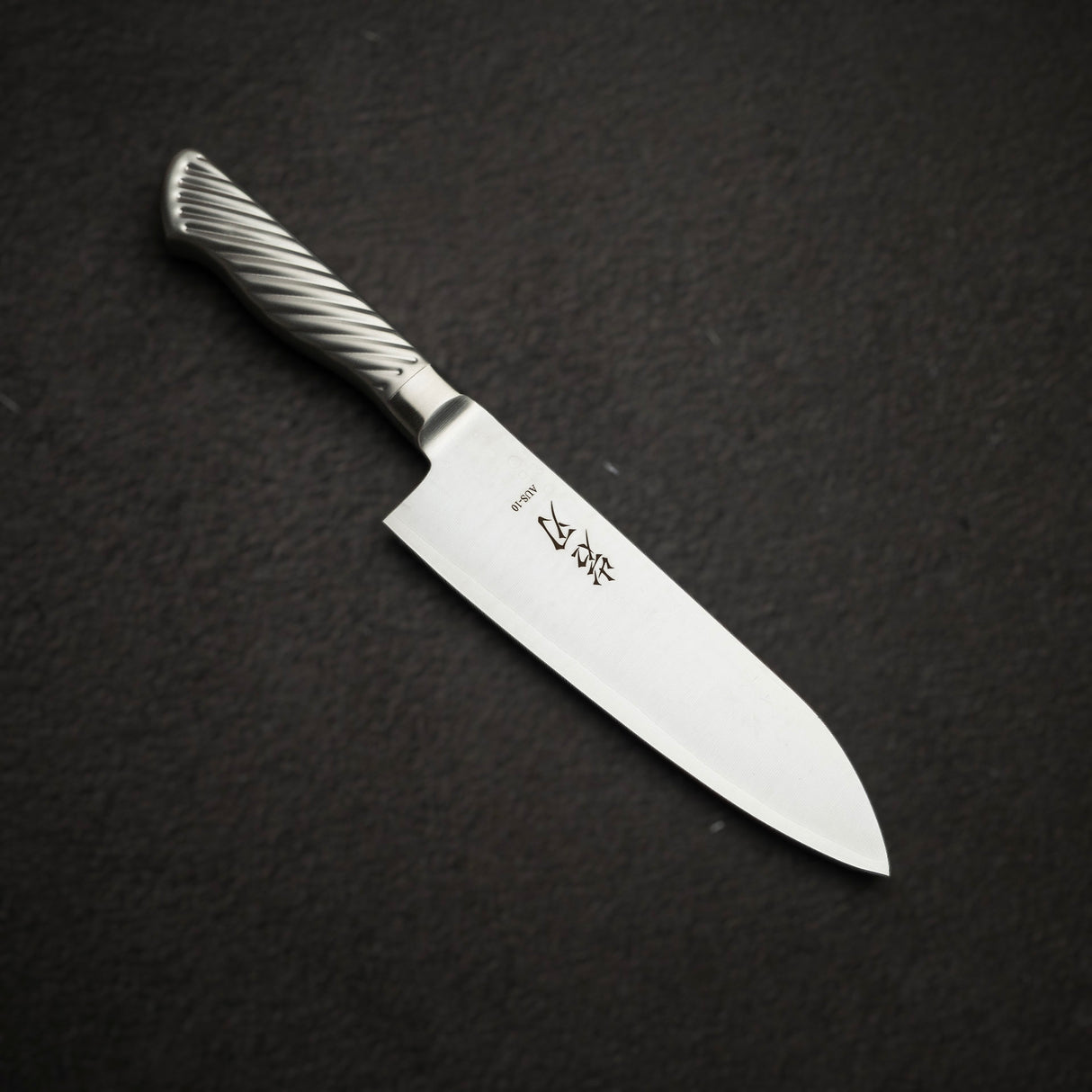 K&S AUS10 Monosteel Santoku 165mm Metal Handle