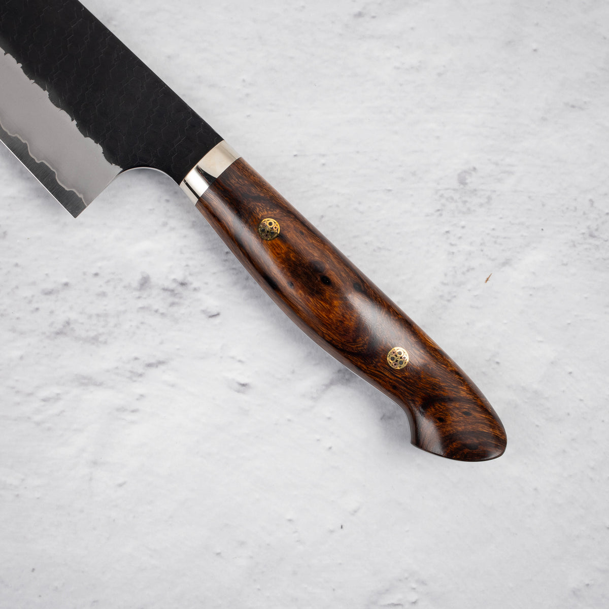 Nigara SG2 Kurouchi Tsuchime K-tip Gyuto 240mm Western Ironwood