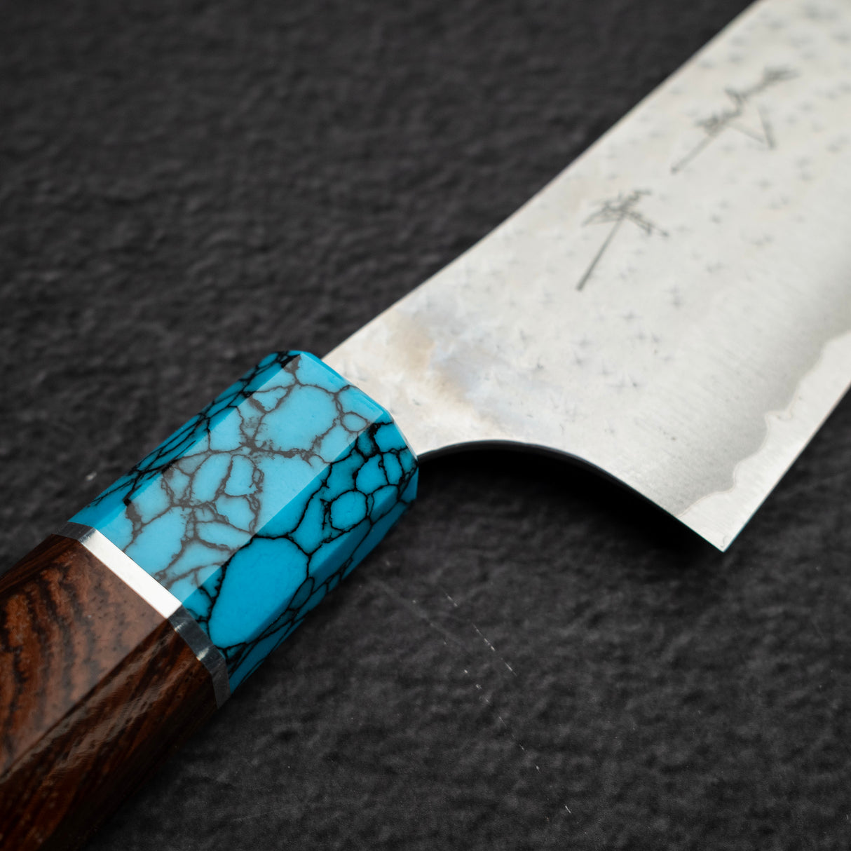 Kurosaki Kokusen Ei AS Bunka 170mm - Turquoise Ferrule
