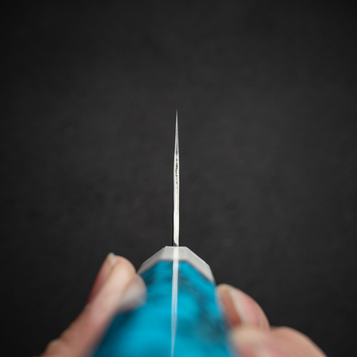 Kurosaki Kokusen Ei Aogami Super K tip Gyuto 270mm Turquoise White Ferrule