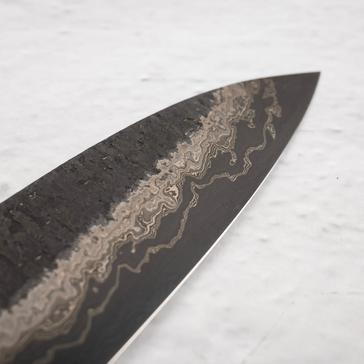 Hatsukokoro Itadaki Blue2 & White2 雙核大馬士革 Tsushime Petty 150mm 帶 Saya