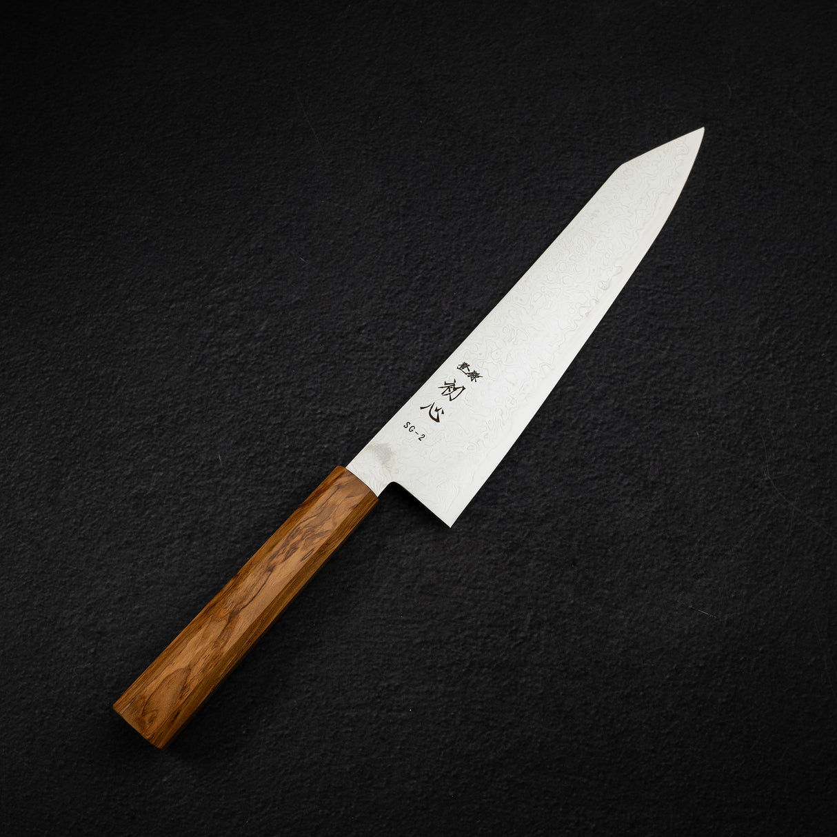 Hatsukokoro Ryuhyo SG2 Damascus K tip Gyuto 210mm Olivewood Handle