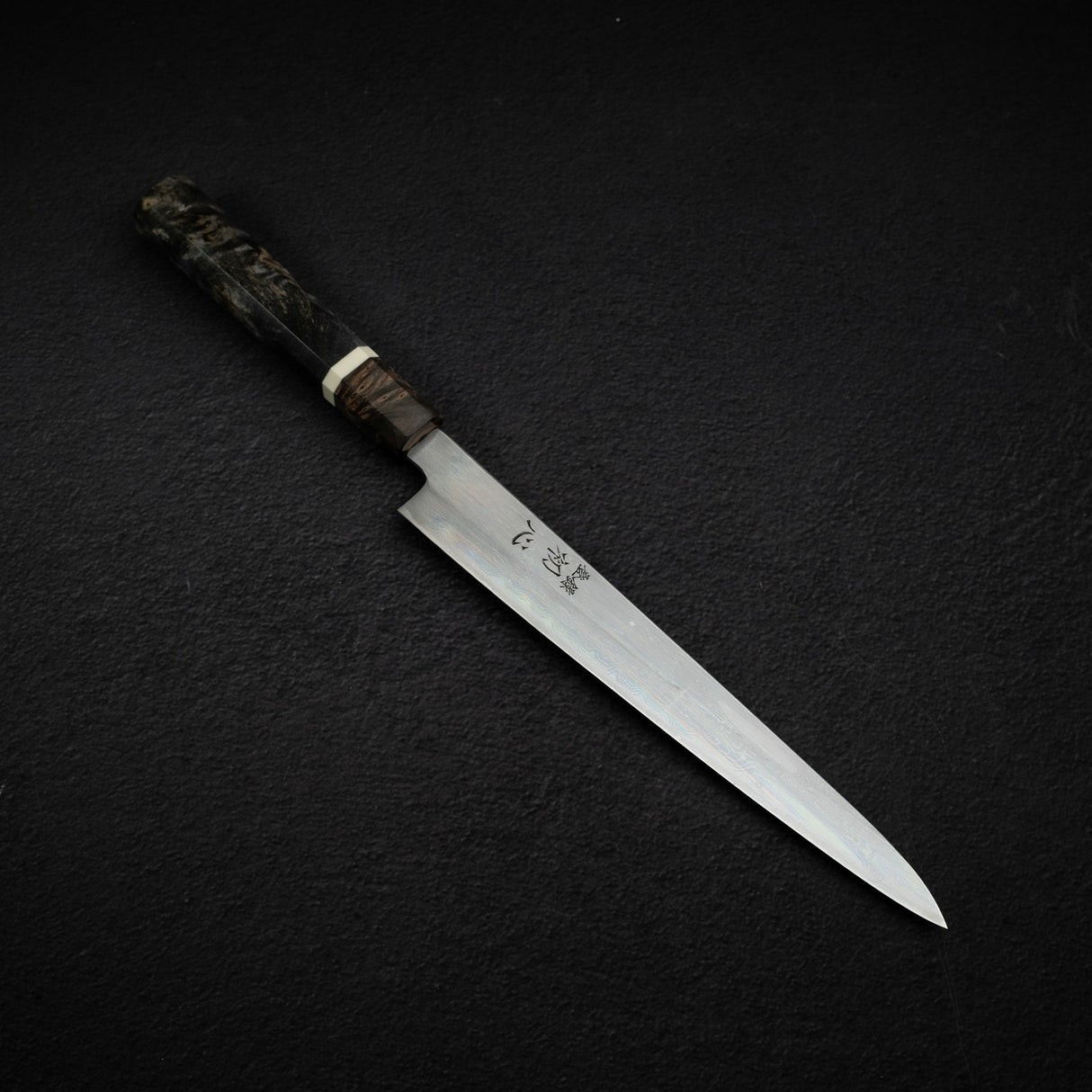 Hatsukokoro x Satoshi Nakagawa Blue 1 Damascus Sujihiki 240mm