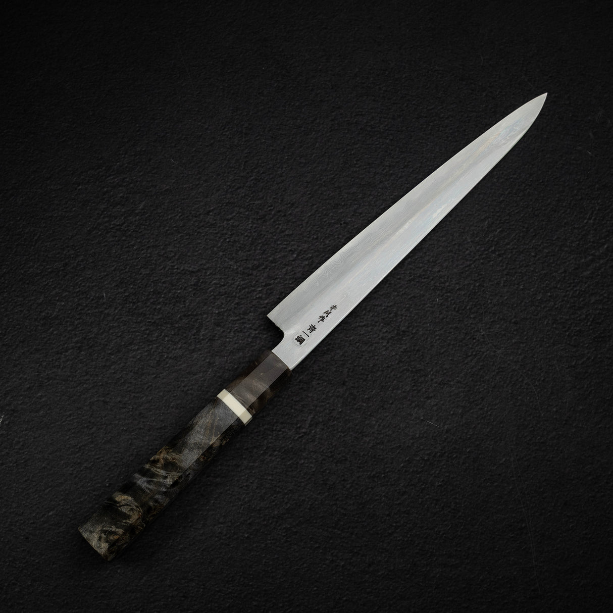 Hatsukokoro x Satoshi Nakagawa Blue 1 Damascus Sujihiki 240mm