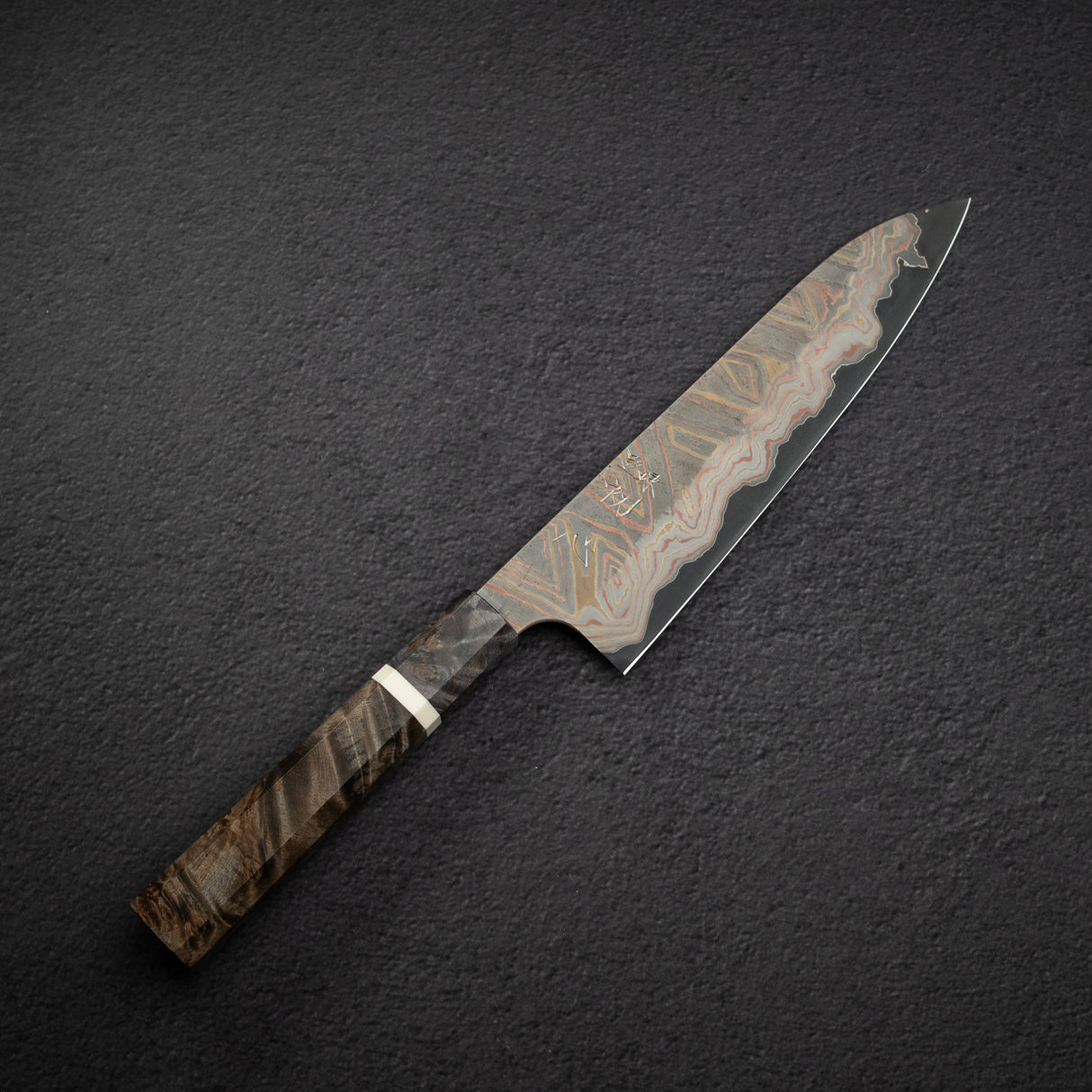 Hatsukokoro x Nigara Irodori Blue 2 Rainbow Damascus Gyuto 210mm