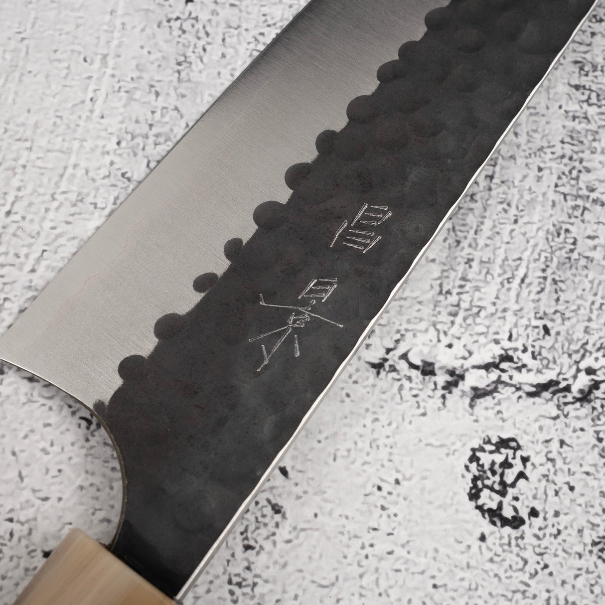 昌景小石 AS 牛刀 210mm 青鋼超級 黑打槌目 K&S 愛心型鐵木手柄