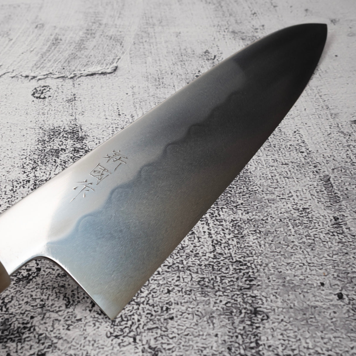 Xinguo ApexUltra Honyaki Gyuto 240mm Heart Shape Ironwood Marble Horn Ferrule Handle