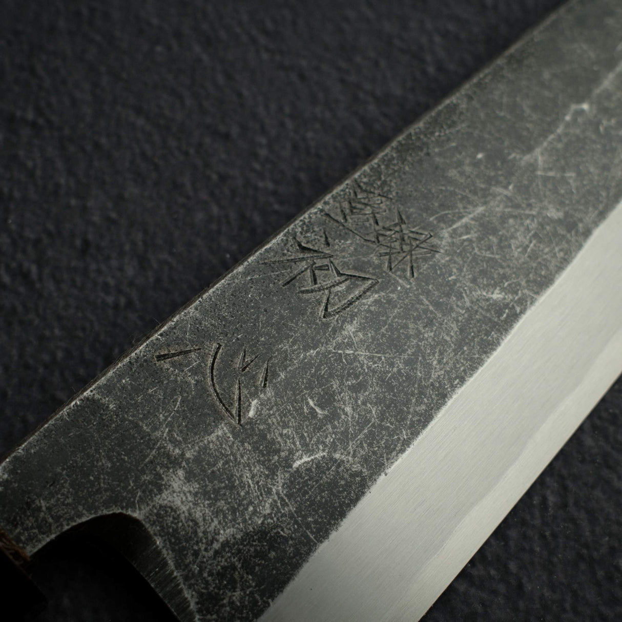 Myojin Riki x Hatsukokoro Shirasagi Blue 2 Kurouchi K-Tip Deba 180mm