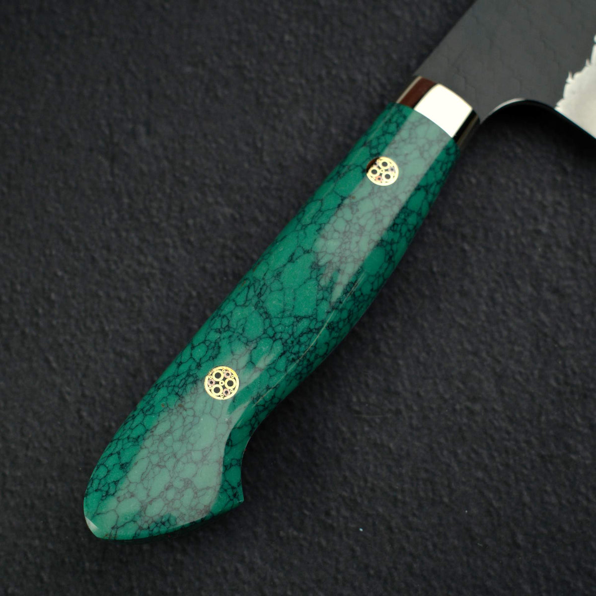 Nigara SG2 Tsuchime K-tip Nakiri 165mm Kurouchi Turquoise Handle
