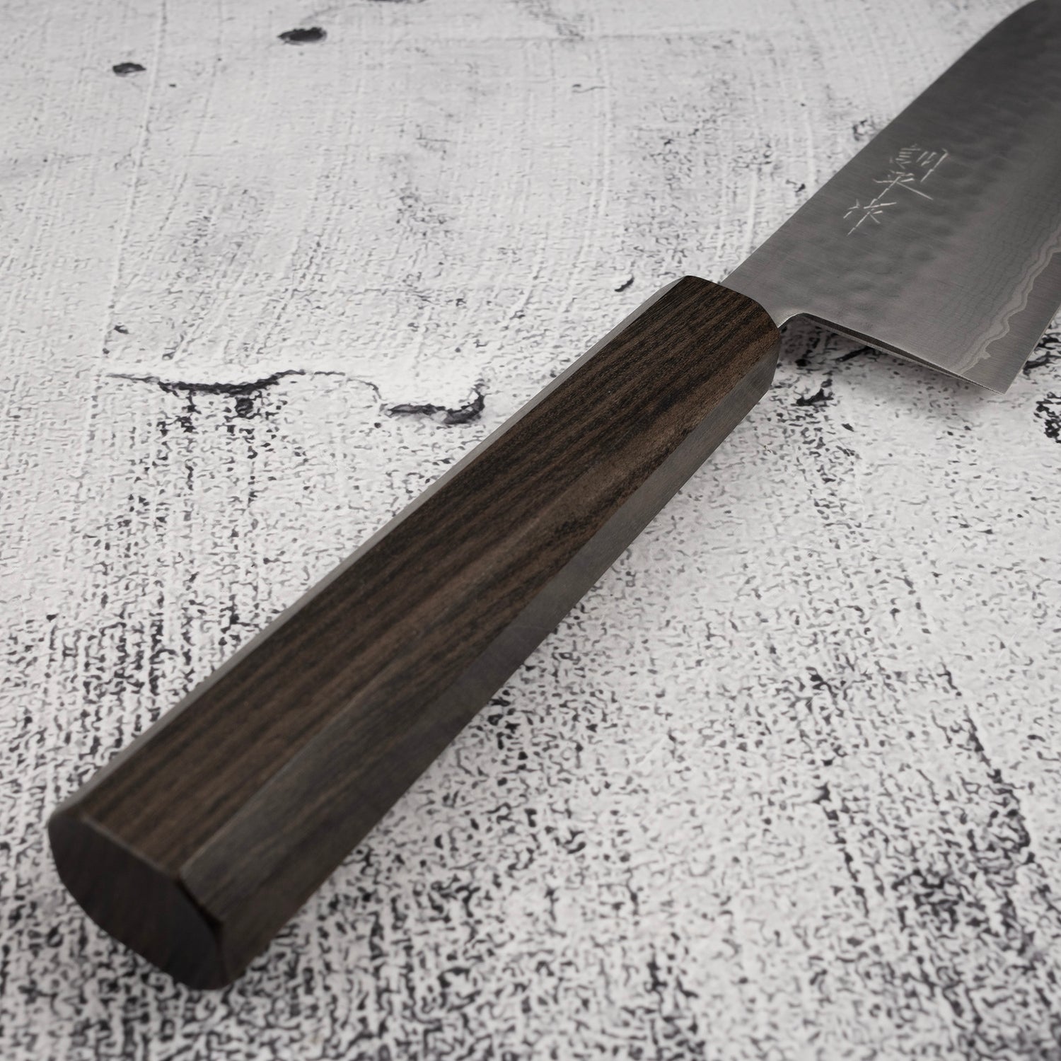 Masutani Kokuryu VG10 Damascus Tsuchime Santoku 170mm WA Handle