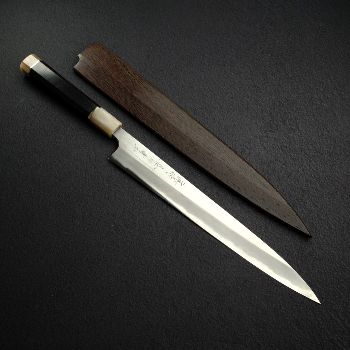 真崎 青鋼二號 鏡面 柳刃 300mm 附刀鞘