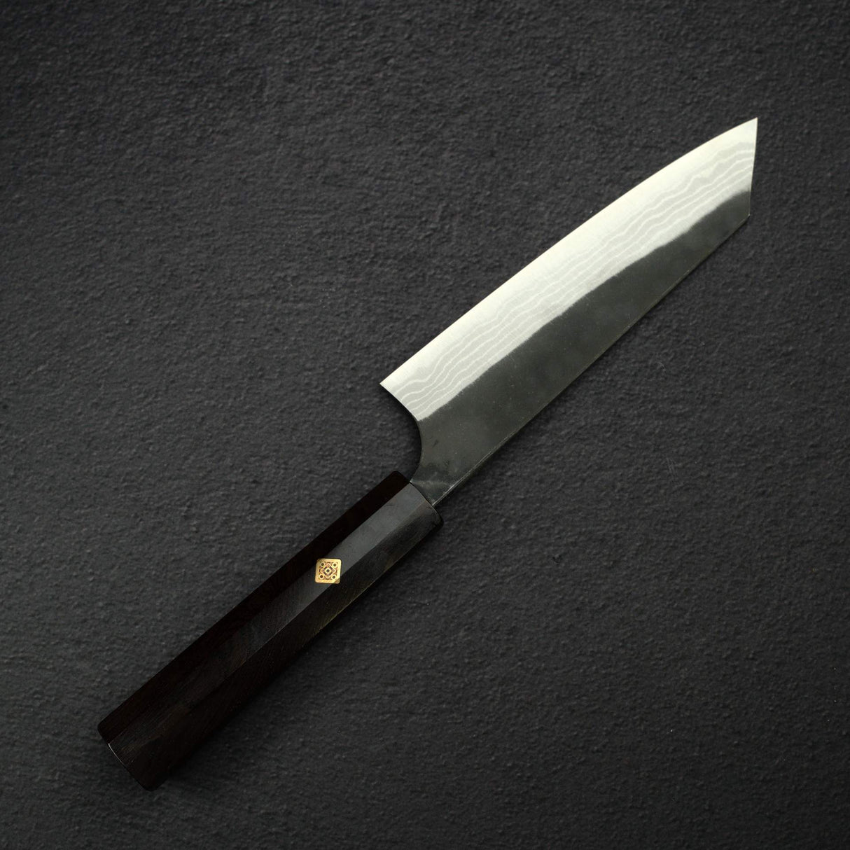 加藤義實 白鋼二號 大馬士革 梨地 文化刀 180mm