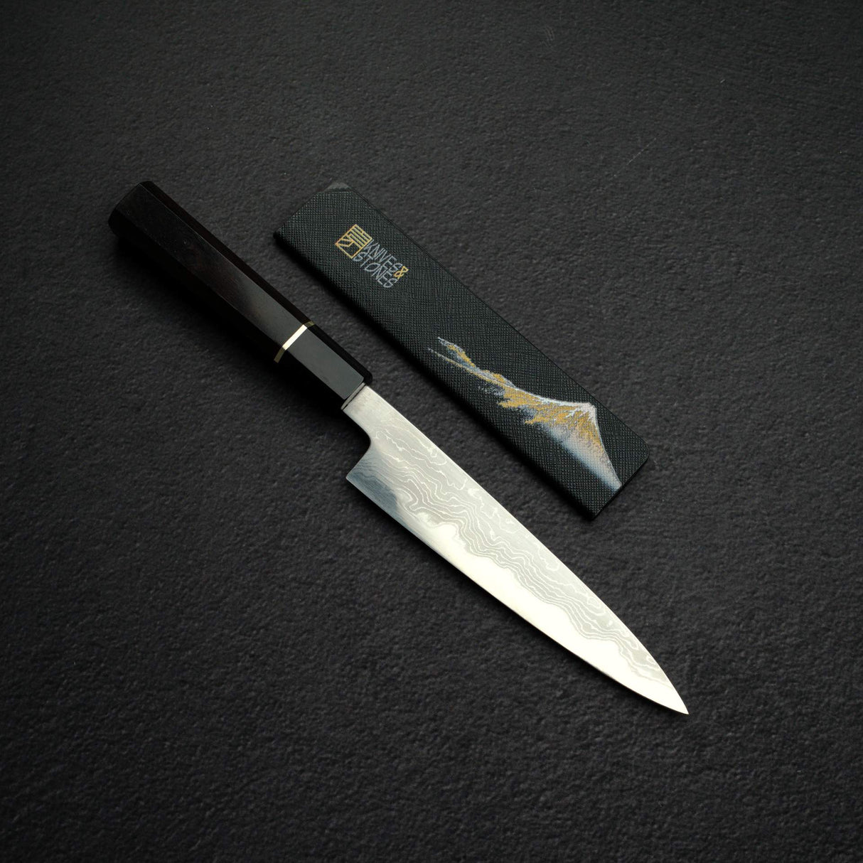 初心 木漏日 青鋼一號 大馬士革 小刀 150mm 帶護手 無刻字