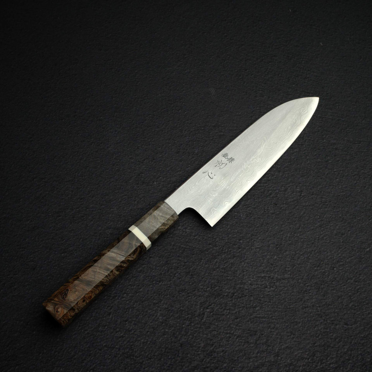 Hatsukokoro x Satoshi Nakagawa Blue 1 Damascus Santoku 170mm