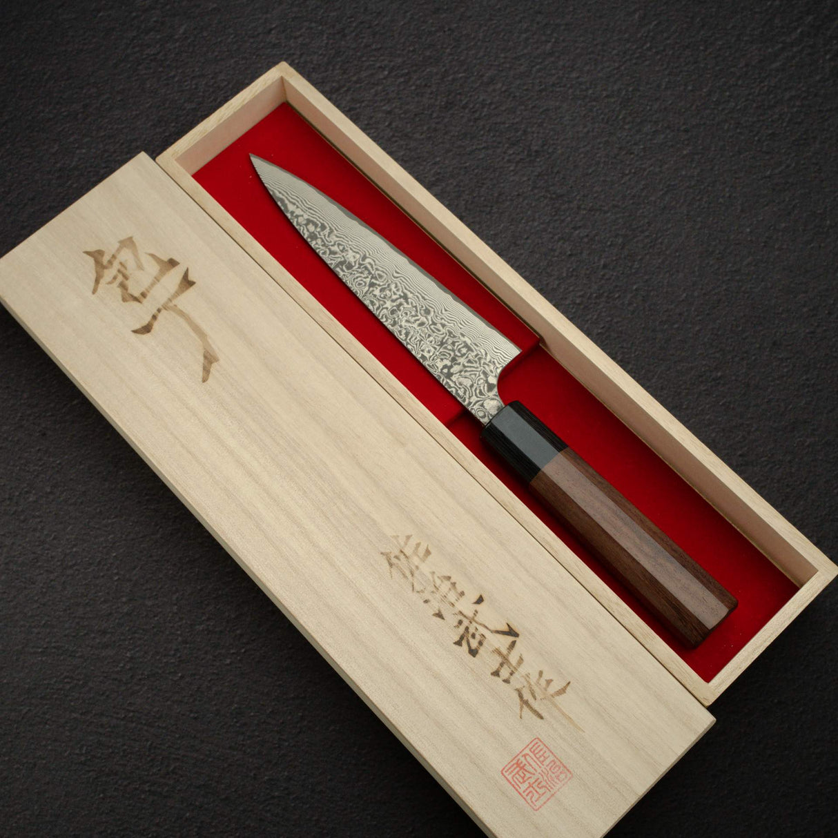 佐治武士 SG2鋼 / SG2粉末高速鋼 黑 大馬士革 小刀 / 蔬果刀 150mm