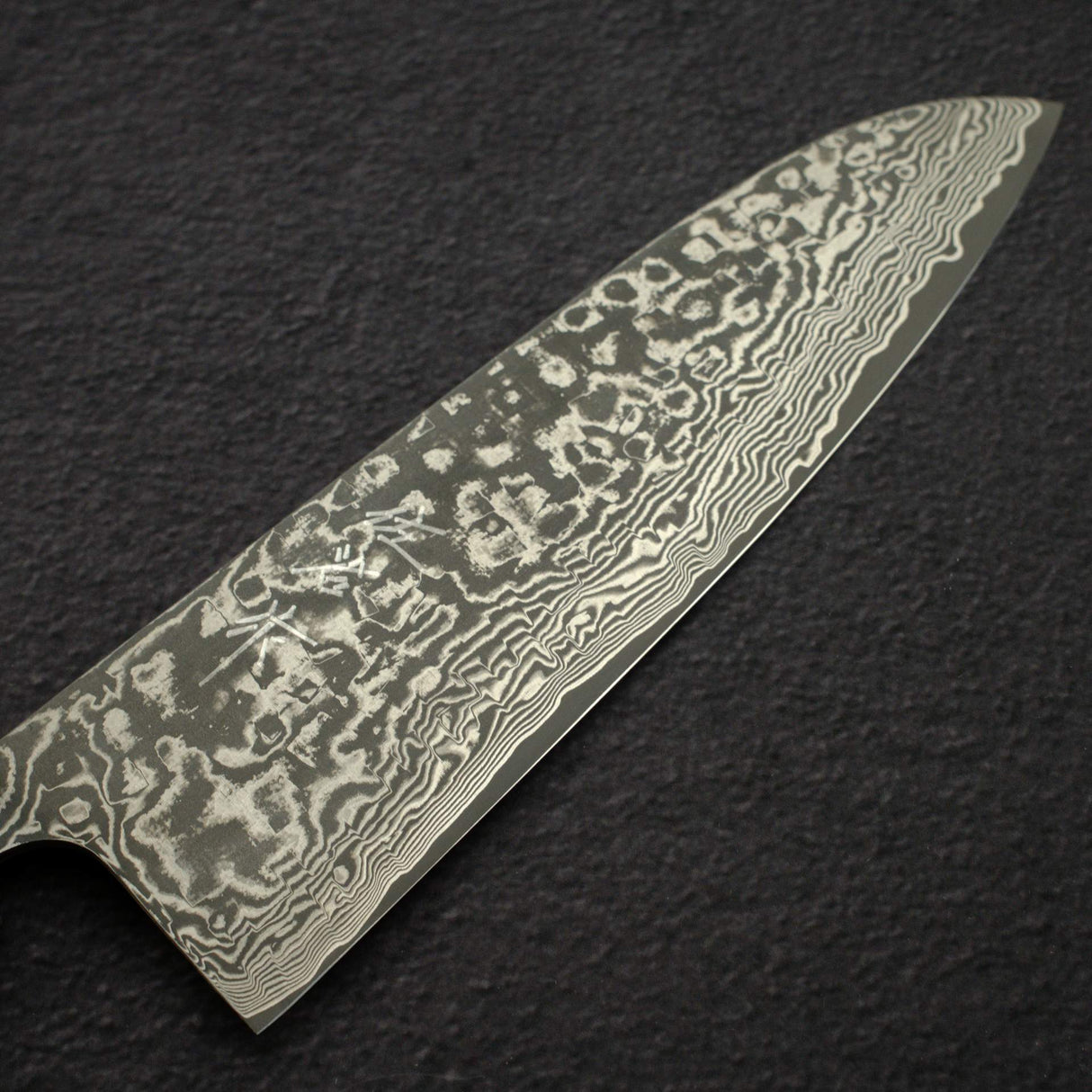 Takeshi Saji SG2 Black Damascus Santoku 180mm Birchwood Handle