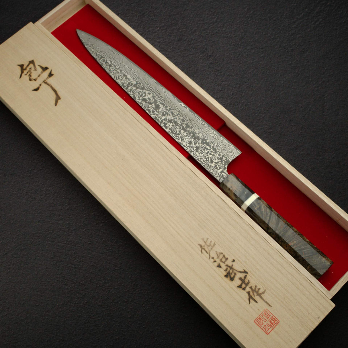 佐治武士 SG2 黑大馬士革 筋引 270mm 樺木瘤八角柄帶護手