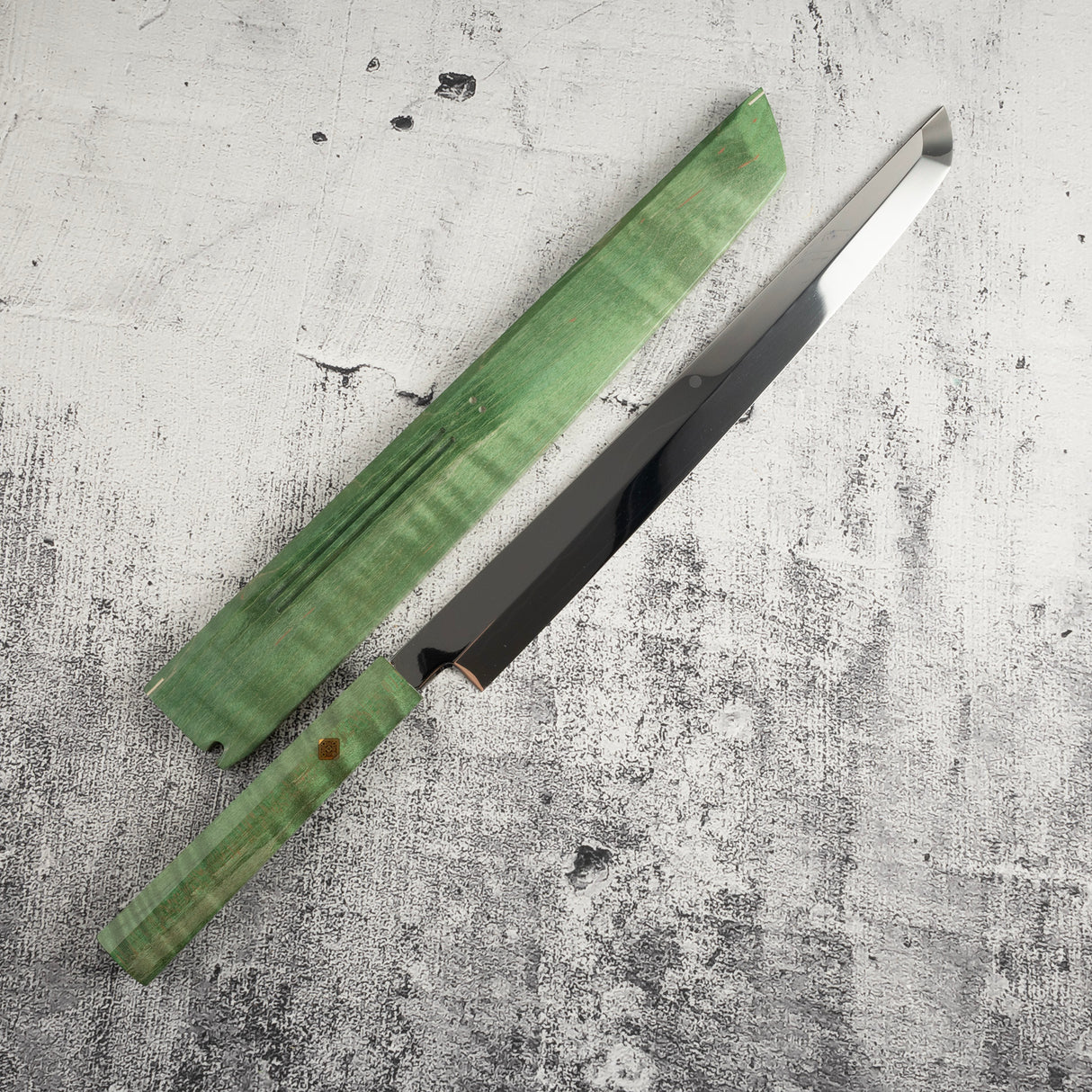 Exotic: Yoshikazu Ikeda White #1 Mizu-Honyaki Sakimaru Takohiki 330mm Fujisan Hamon