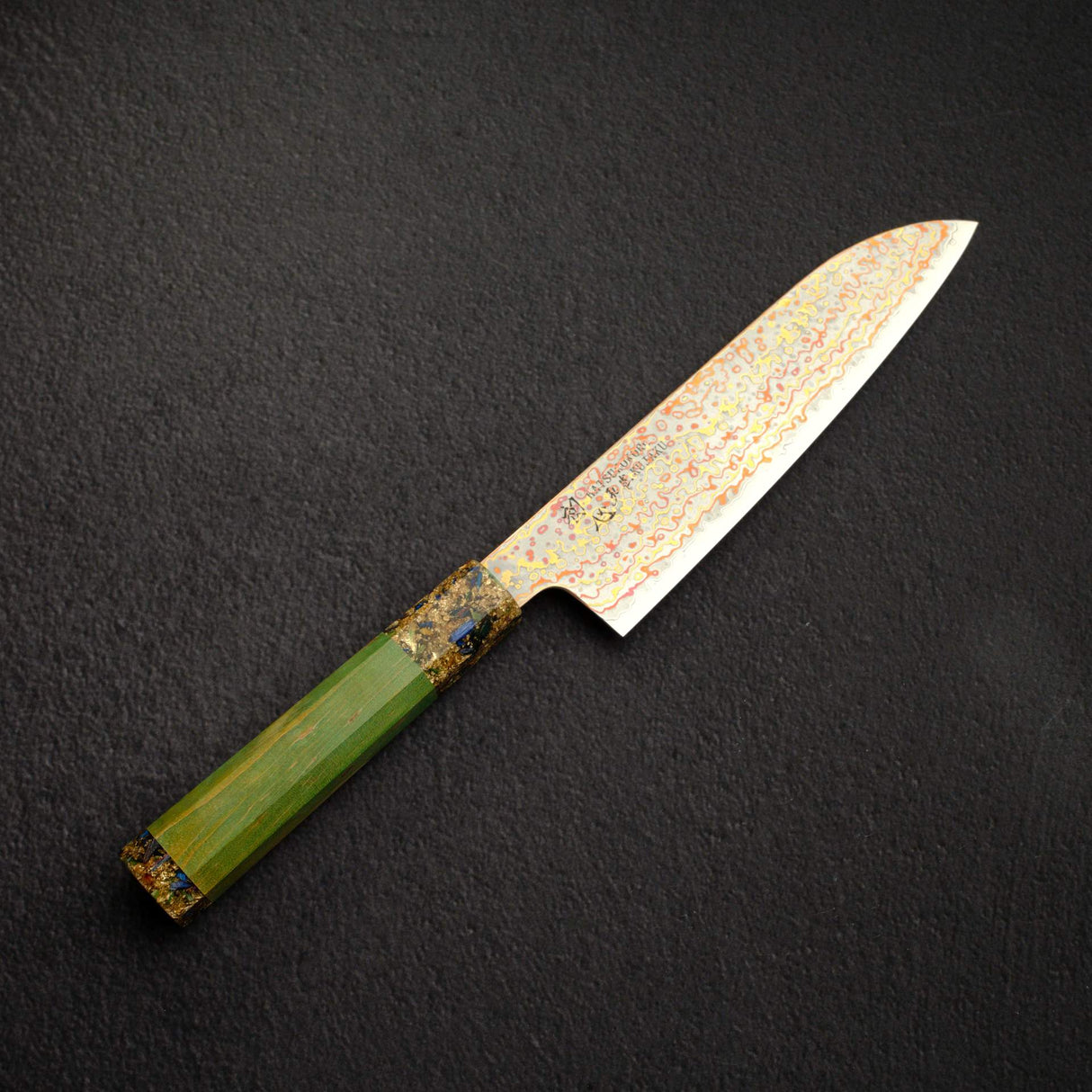 初心 孔雀 V-Toku-2 三德刀 180mm Rainbow 大馬士革 Finish