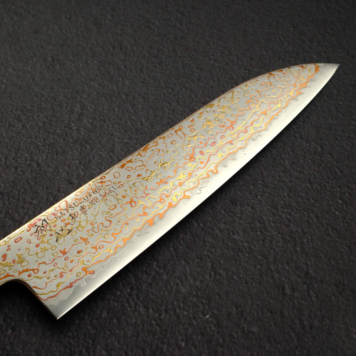 初心 孔雀 V-Toku-2 三德刀 180mm Rainbow 大馬士革 Finish