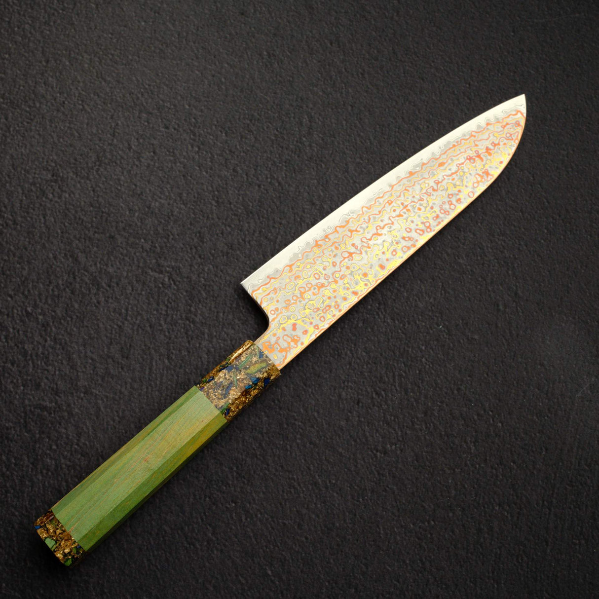 初心 孔雀 V-Toku-2 三德刀 180mm Rainbow 大馬士革 Finish