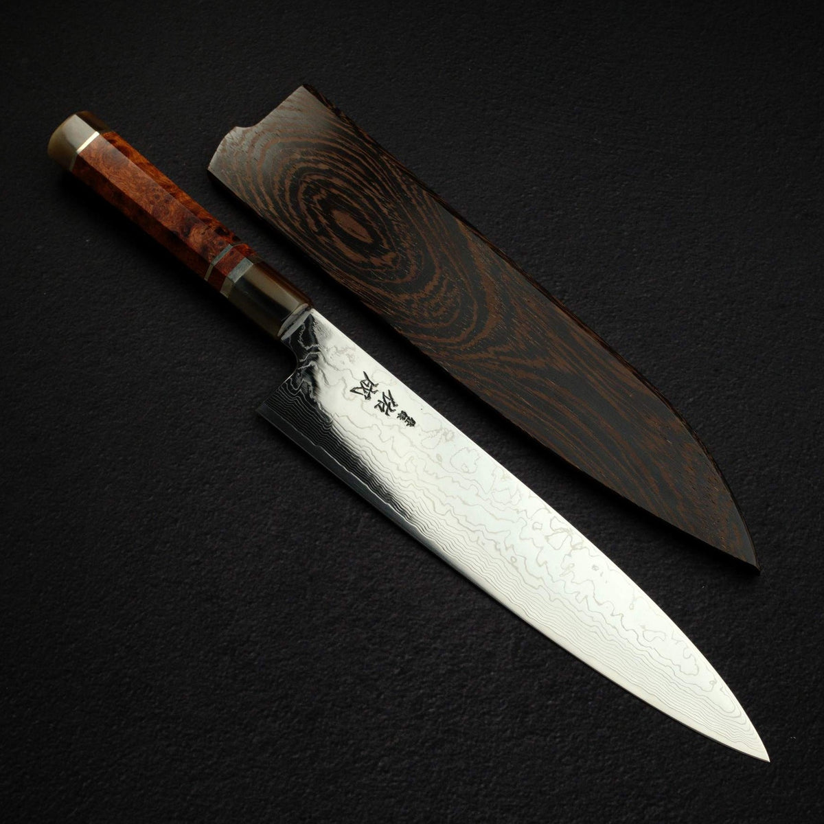 Sukenari SG2 Damascu Gyuto 270mm w/ Triple Spacer Amboyna Burl