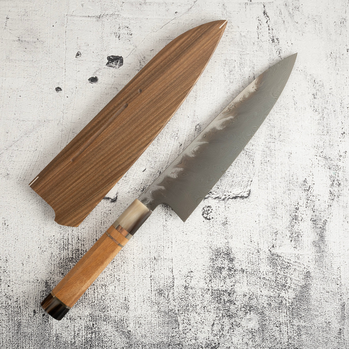 Exotic: Shoichi Hashimoto (橋本庄市) Chihaya (ちはやふる・千早) Blue / White Coreless Gyuto 210mm