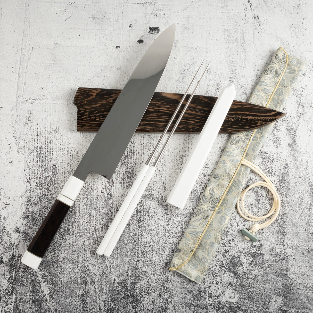 BFCM2025 Old Stock Shiraki Mt. Fuji Hamon Honyaki Gyuto 270mm / Moribashi Set