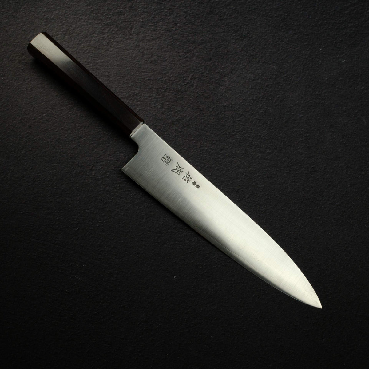 Sukenari ZDP-247 Hairline Gyuto 240mm, Ebony Handle