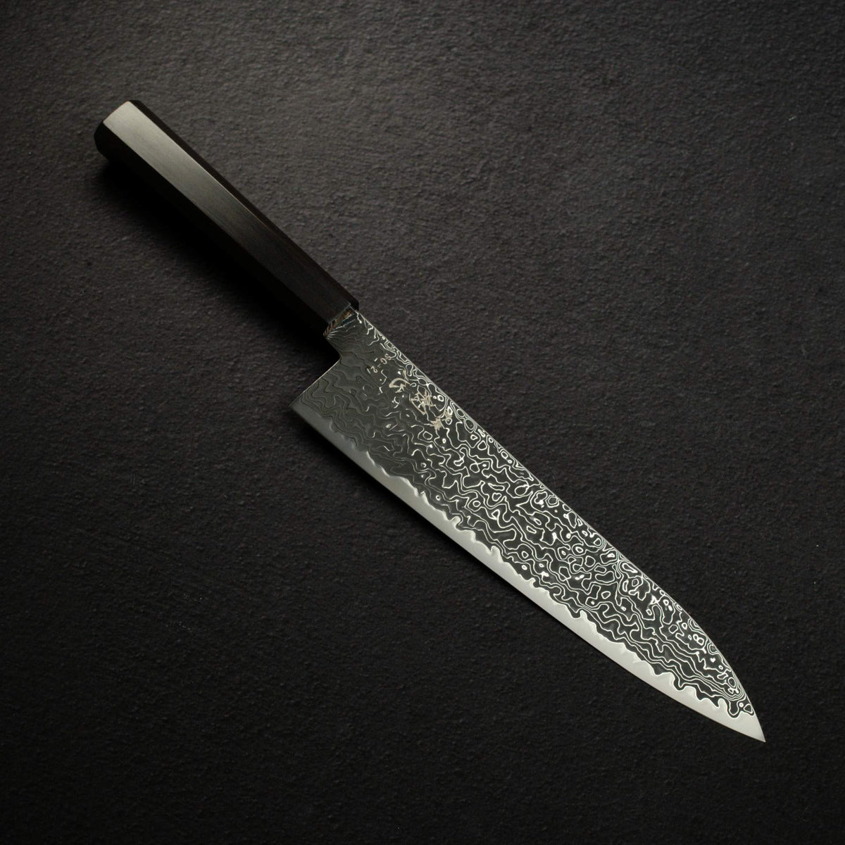 Hatsukokoro Ryuhyo SG2 Black Damascus Gyuto 210mm Ebony