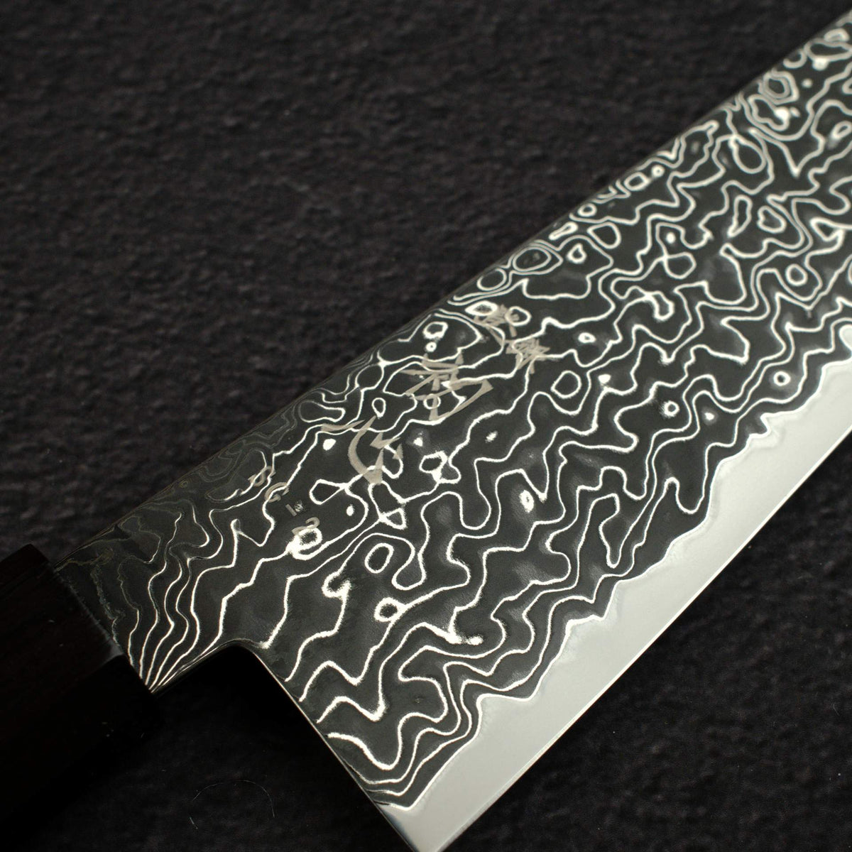 Hatsukokoro Ryuhyo SG2 Black Damascus Gyuto 210mm Ebony