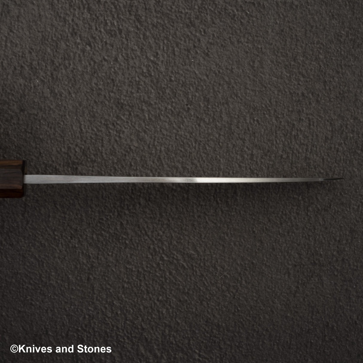 Hatsukokoro Blue 2 Damascus Migaki Santoku 180mm Ebony Handle