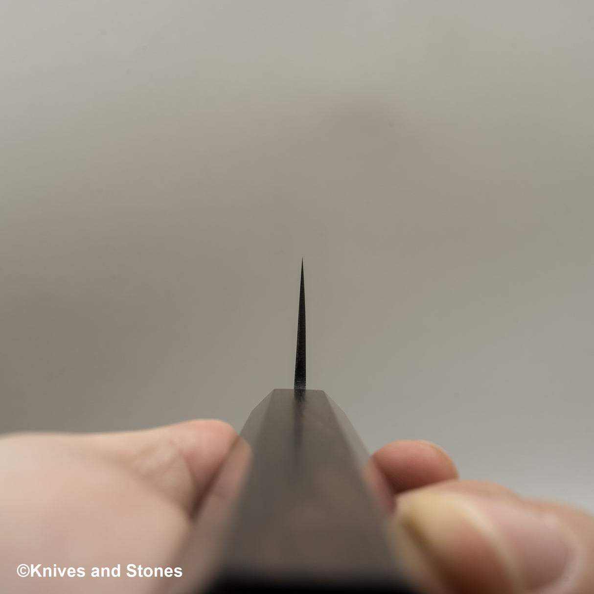 Hatsukokoro Blue 2 Damascus Migaki Santoku 180mm Ebony Handle