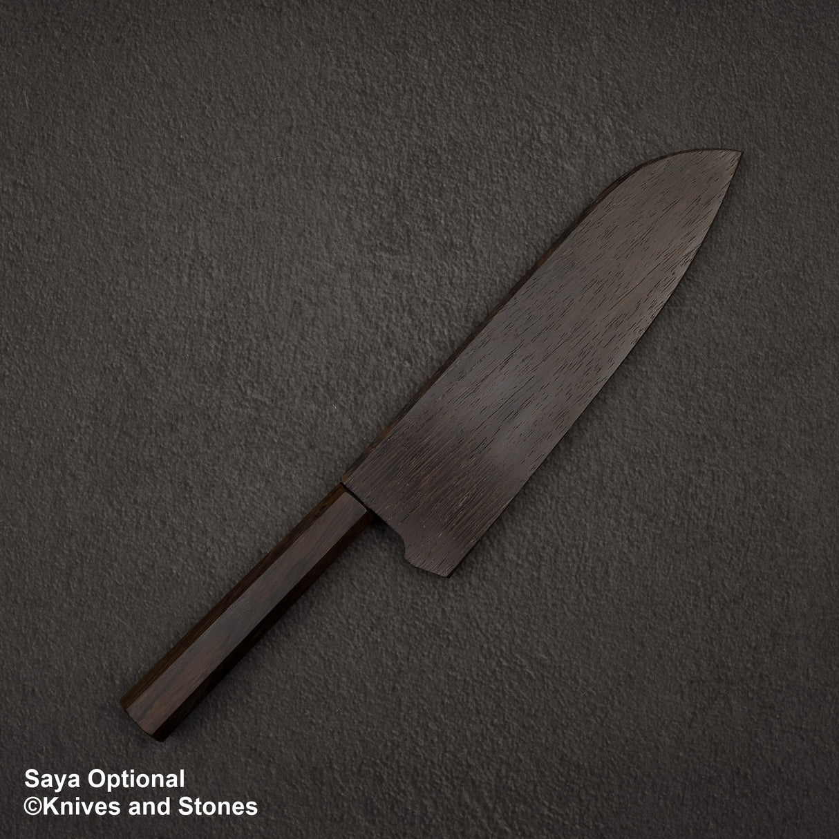 Hatsukokoro Blue 2 Damascus Migaki Santoku 180mm Ebony Handle