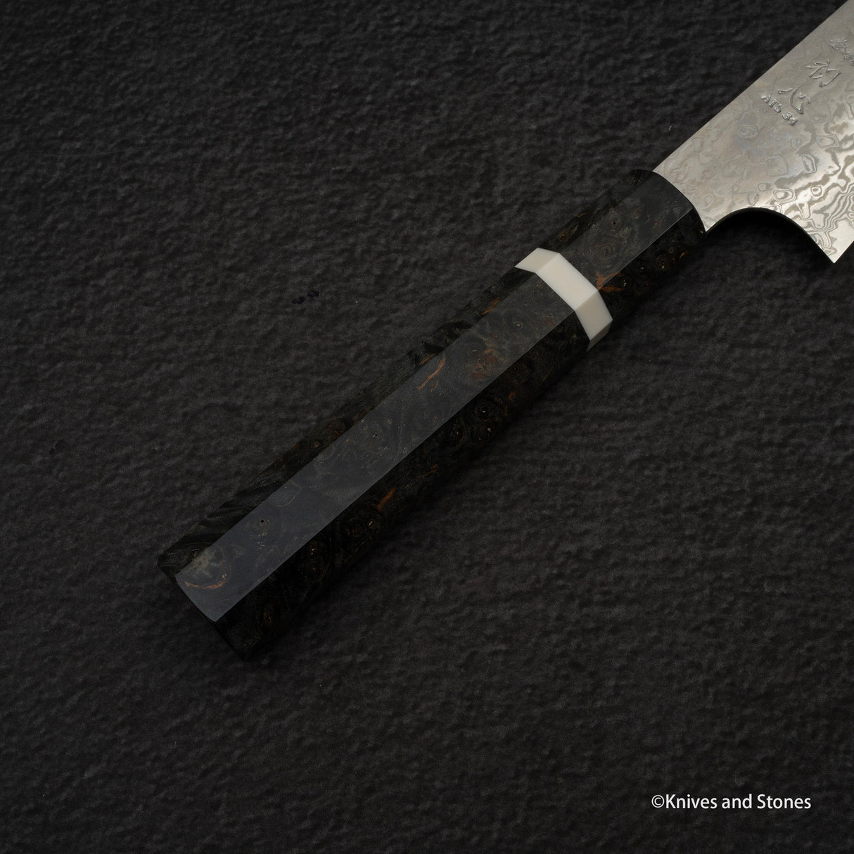 Hatsukokoro Ginga ATS34 大馬士革 Petty 150mm 染色樺木