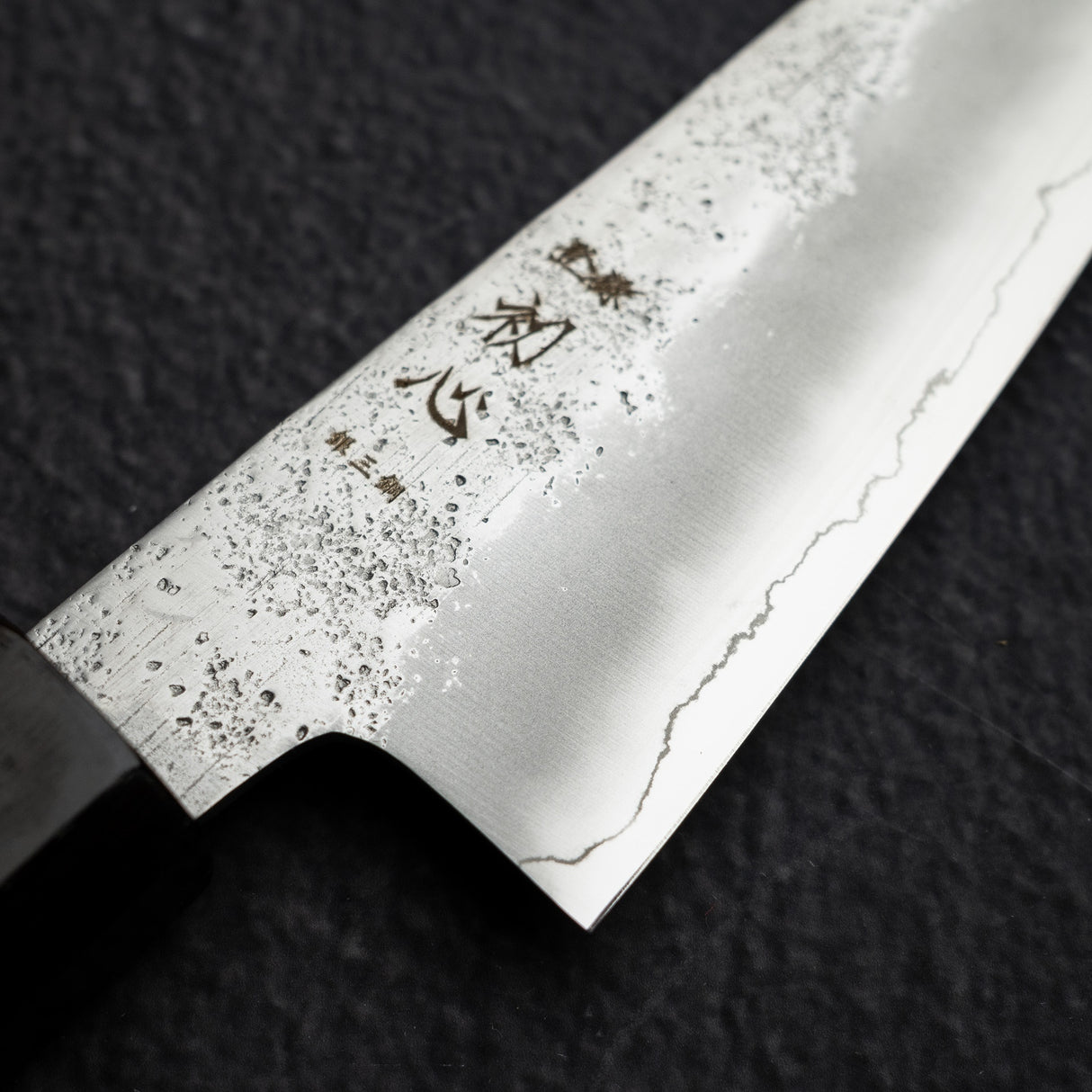 Hatsukokoro Ginrei Ginsan Small Gyuto / Tall Petty 150mm Nashiji Ebony