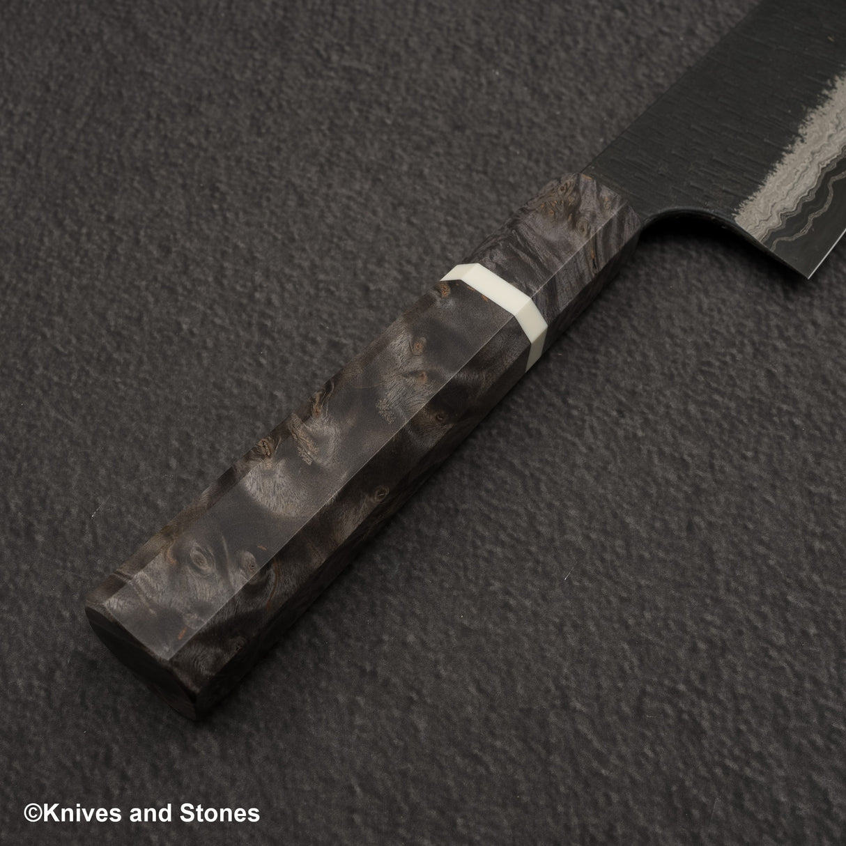 Hatsukokoro Itadaki Blue2 & White2 Dual Core Damasccus Tsushime Santoku 180 mm with Saya