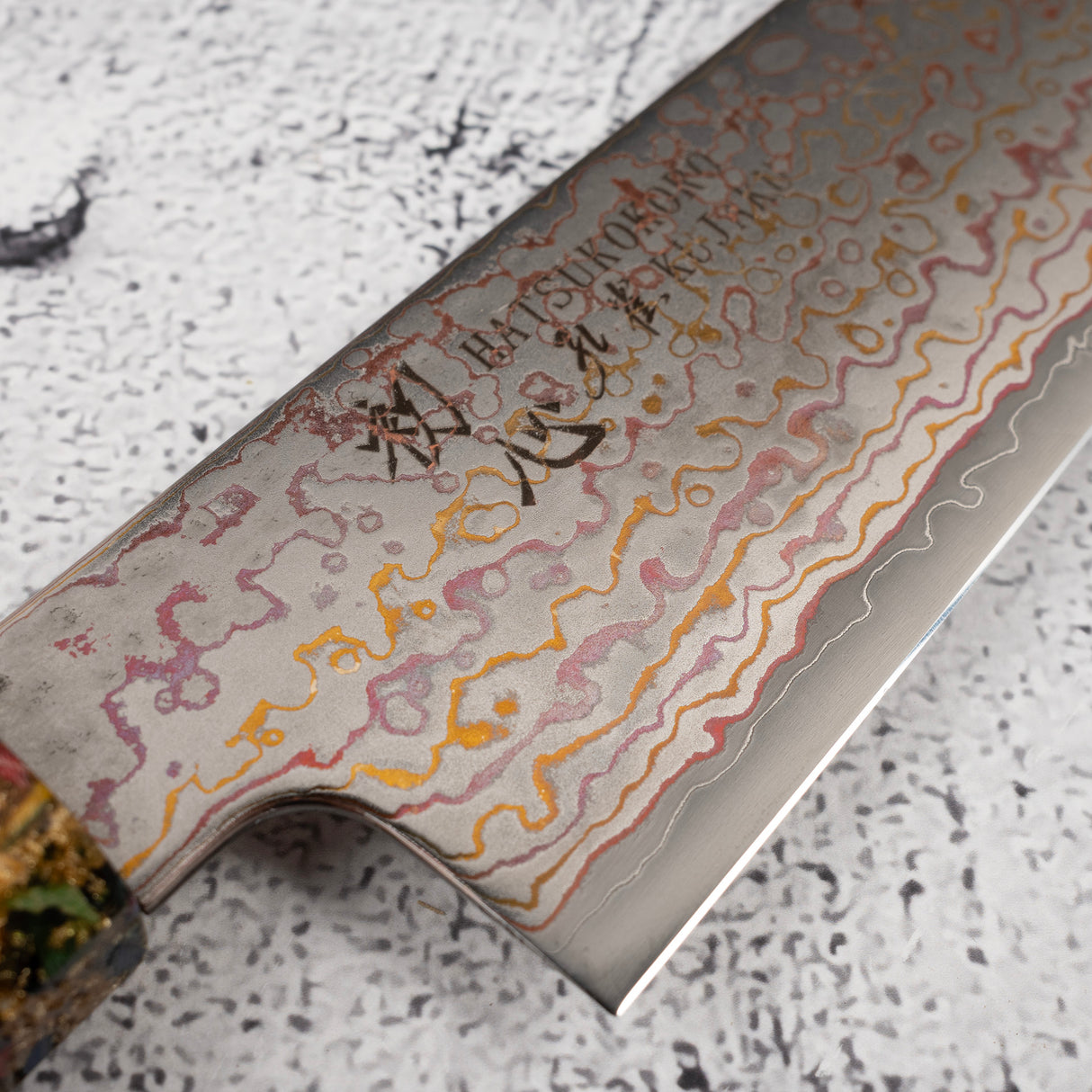 初心 孔雀 V-Toku-2 柳刃 270mm 彩虹大馬士革紋 綠色