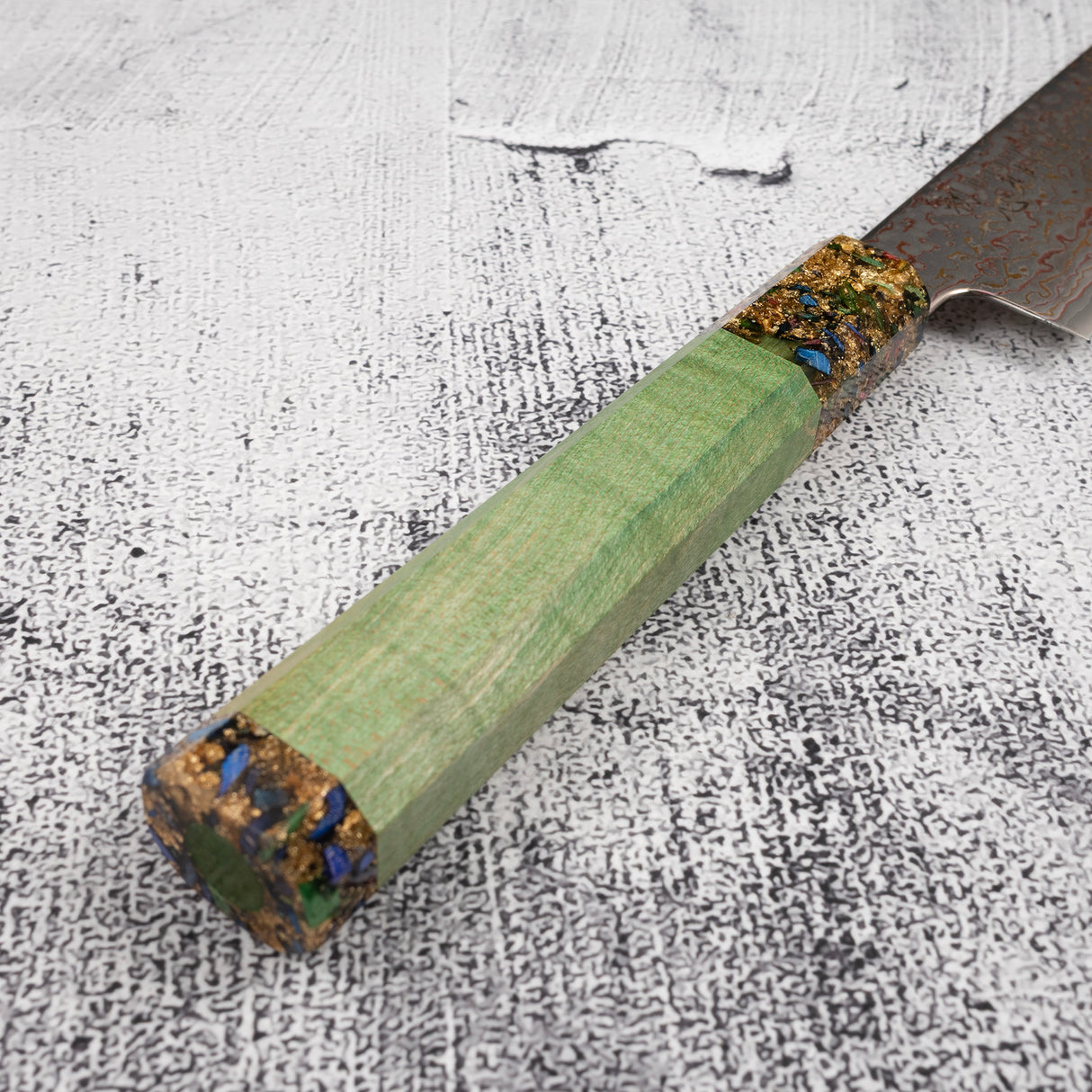 初心 孔雀 V-Toku-2 柳刃 270mm 彩虹大馬士革紋 綠色